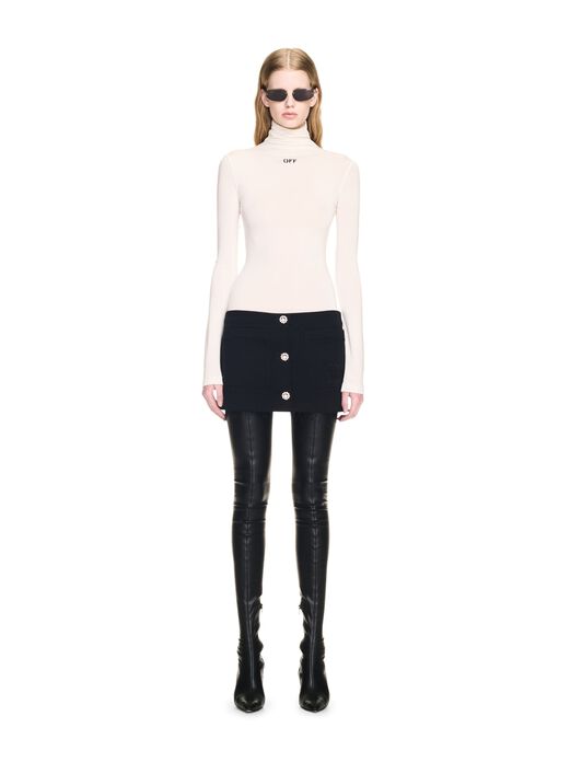 OFF WHITE White Off Stamp Second Skin L/S Turtleneck WHITE OWAD122C99JER003