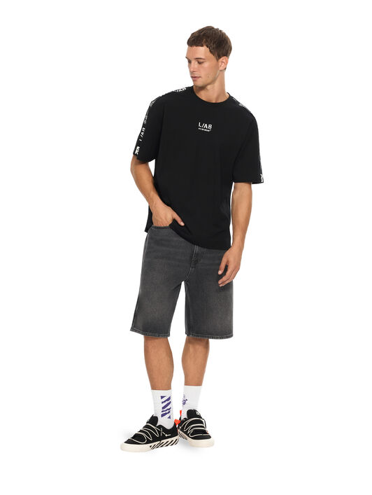 L/AB Logo Tape T-Shirt LAB L/AB Logo Tape T-Shirt BLACK 44LABF26T052