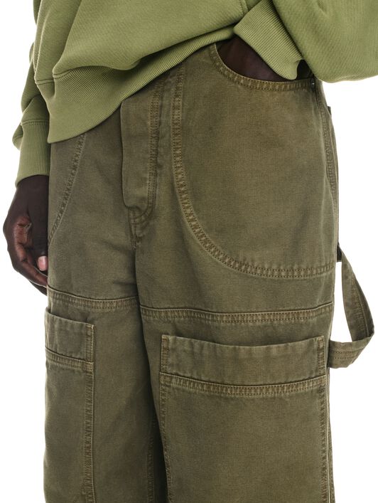 OFF WHITE Military Green Canvas Carpenter Pants GREEN OMCE044F24FAB001