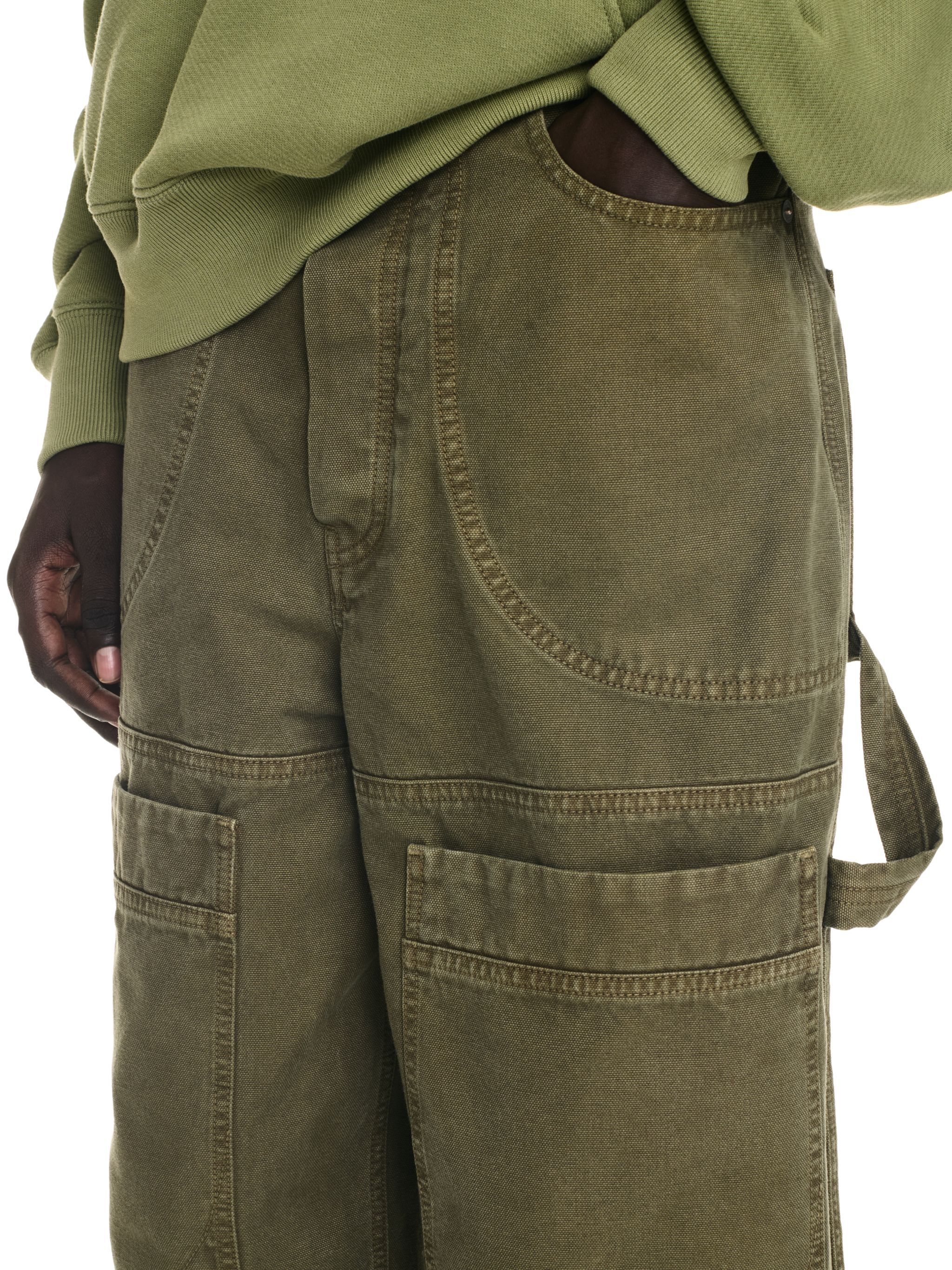 OFF WHITE Military Green Canvas Carpenter Pants GREEN OMCE044F24FAB001