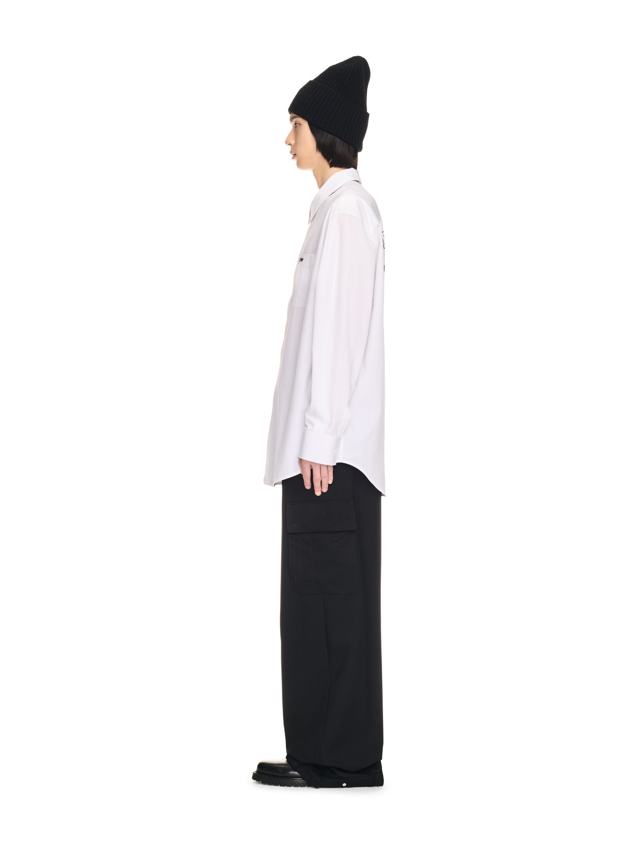 OFF WHITE College Popl Oversize Shirt WHITE - BLACK OMGE004F24FAB001