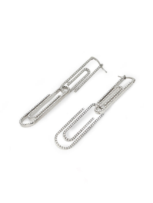 OFF WHITE Paperclip Strass Earrings GOLD OWOD2ACS26MET001
