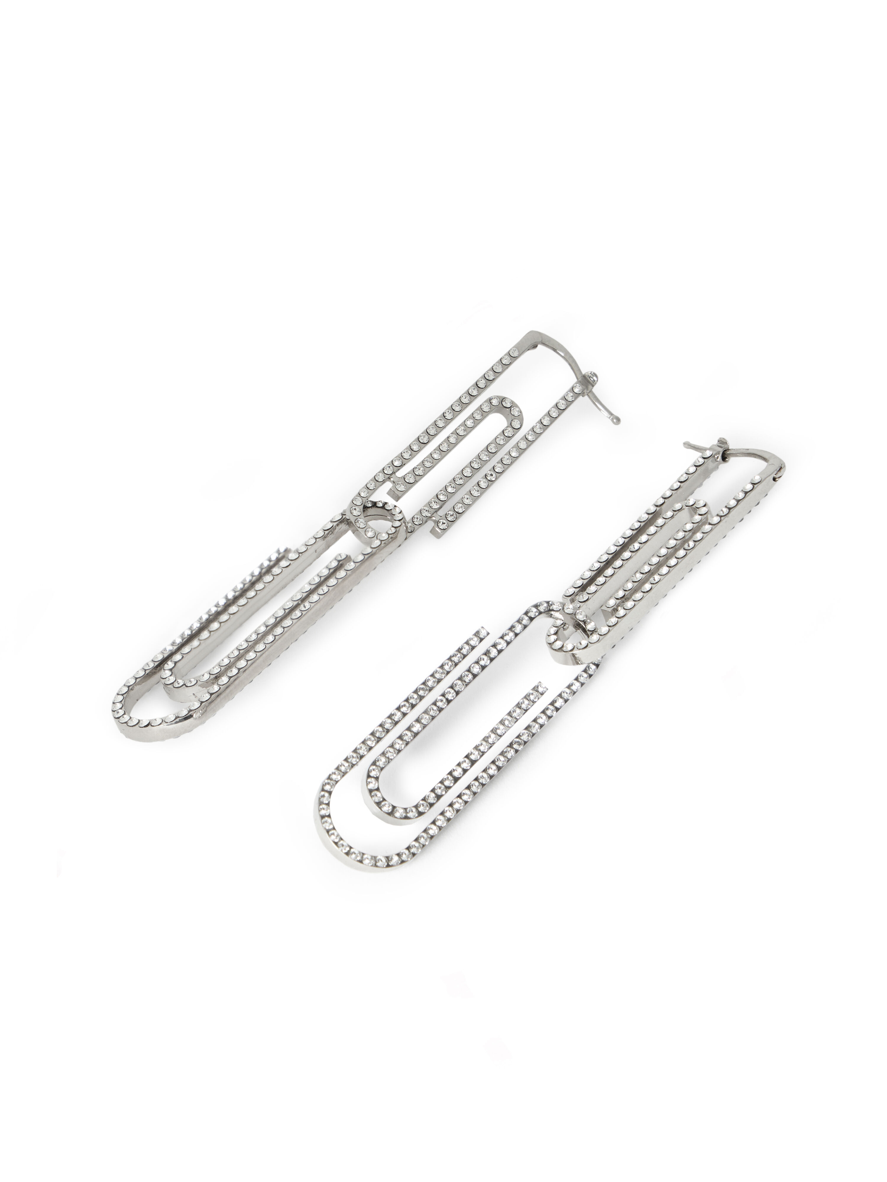 OFF WHITE Paperclip Strass Earrings GOLD OWOD2ACS26MET001