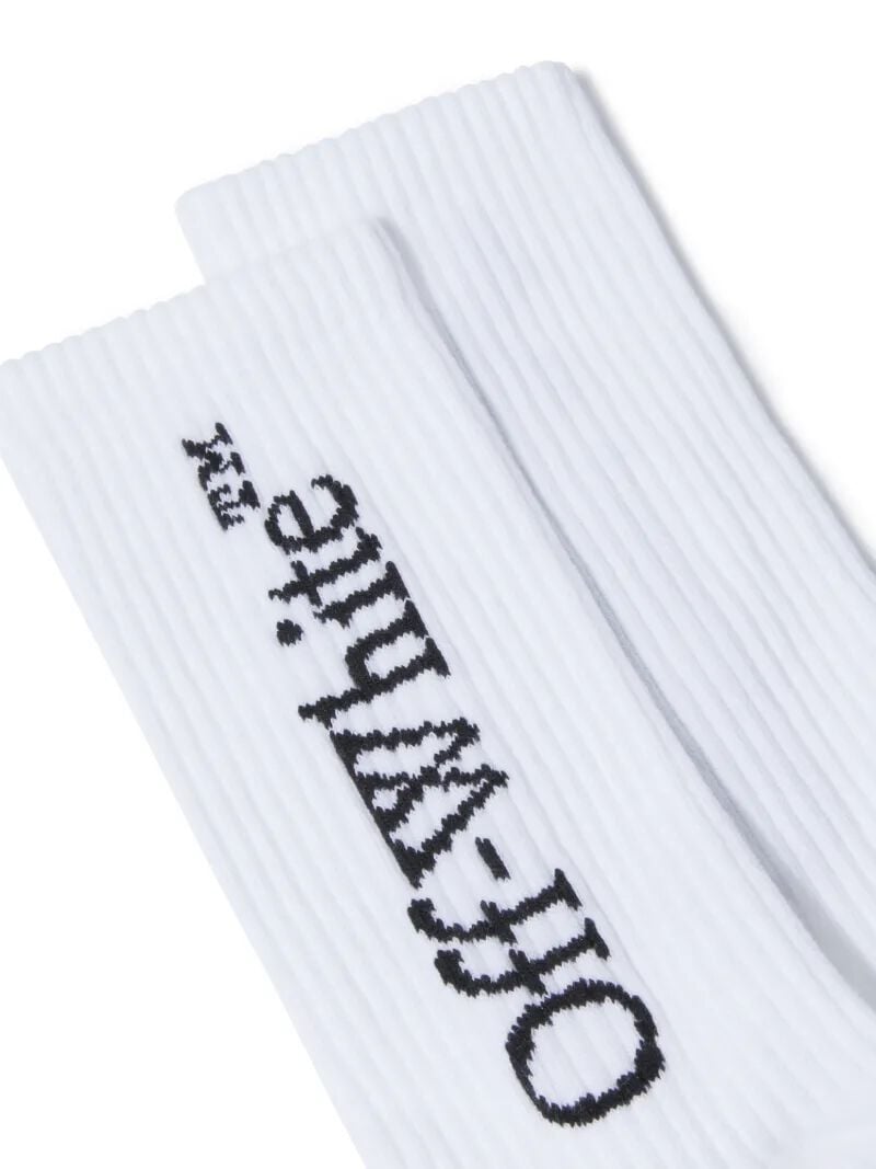 OFF WHITE Calzini Bianchi Medi Con Logo Bookish BIANCO OWRA035C99KNI001