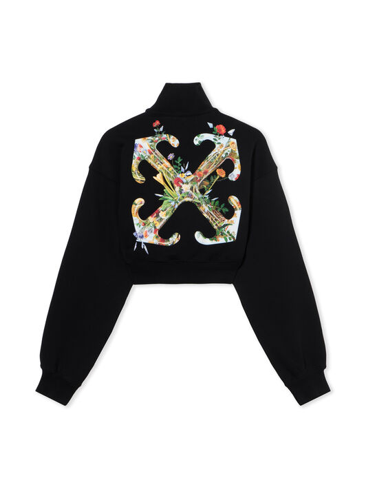 OFF WHITE Arrow Glass Flower Crop Zipup BLACK - WHITE OWBE006F25FLE002