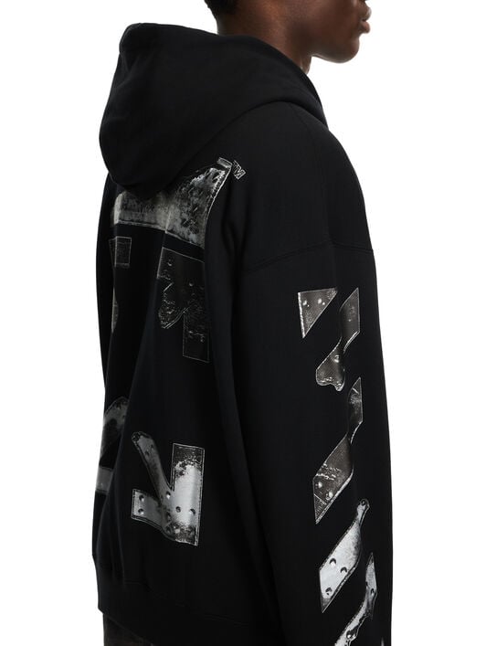 OFF WHITE Metal Arrow Skate Zip Hoodie BLACK 44MBE015S26F001