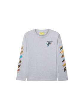 OFF WHITE Paint Arrow Long-Sleeved Top BLUE OBBA001S25FLE007