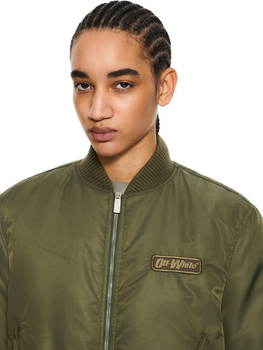 OFF WHITE Off-White Embroidered Nylon Bomber Jacket Beech-Beech 2EH032S26FAB001