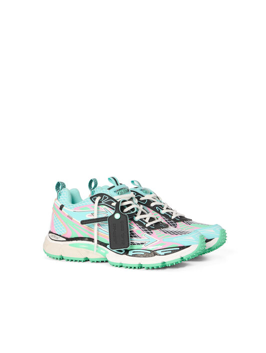 OFF WHITE Be Right Back Fishnet Sneakers AQUA - MINT OWIA289S26FAB004