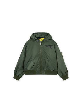 OFF WHITE Logo Diagonal Hooded Bomber Jacket PINE GROVE 44BEH005F26F001