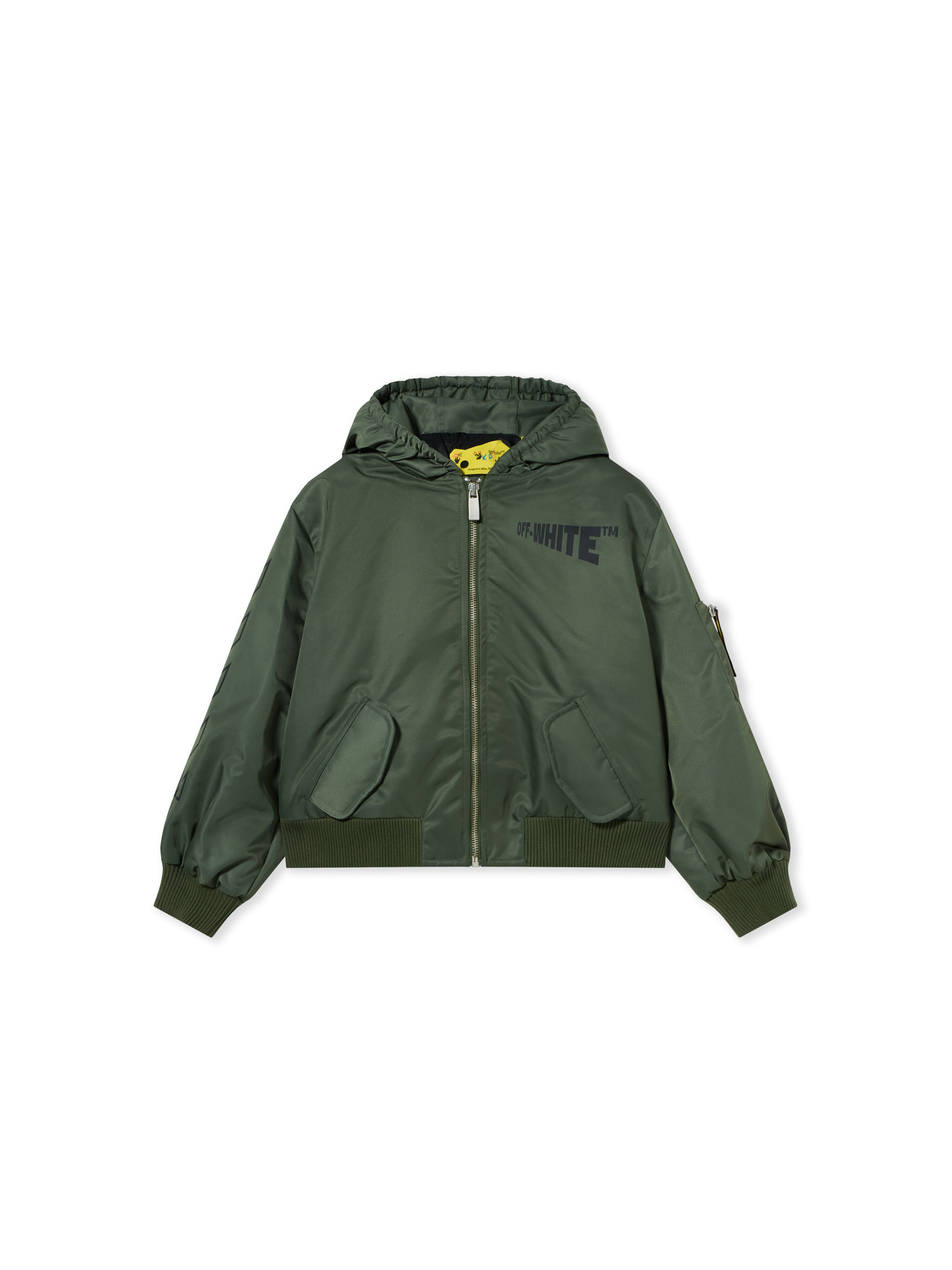 Logo Diagonal Hooded Bomber Jacket OFF WHITE Logo Diagonal Hooded Bomber Jacket PINE GROVE 44BEH005F26F001