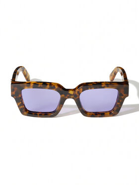 OFF WHITE Virgil M Light Purple Lens Sunglasses SHINY YELLOW HAVANA OW1022604550