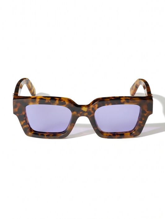 Virgil M Light Purple Lens Sunglasses OFF WHITE Virgil M Light Purple Lens Sunglasses SHINY YELLOW HAVANA OW1022604550