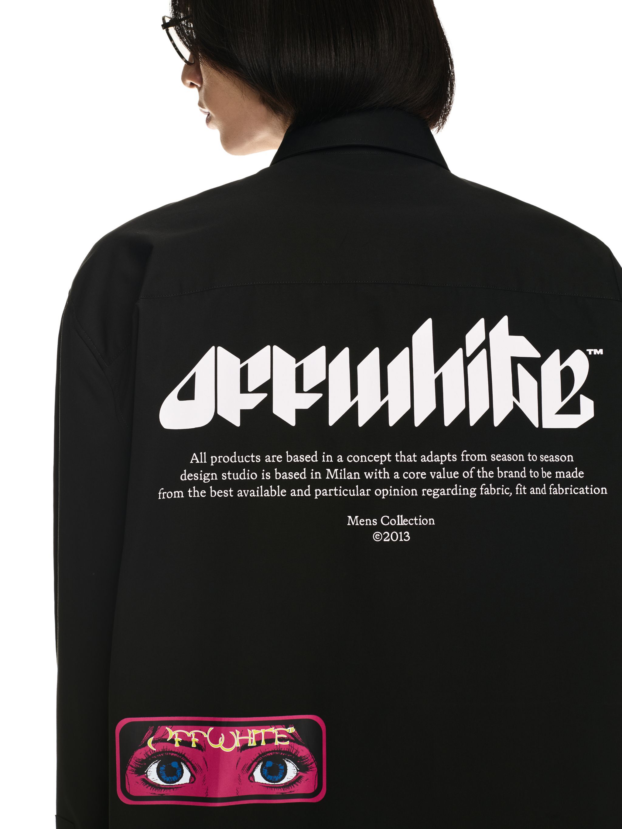 OFF WHITE EYE LOGO POPL OVERSIZE SHIRT BLACK OMGE004F24FAB002