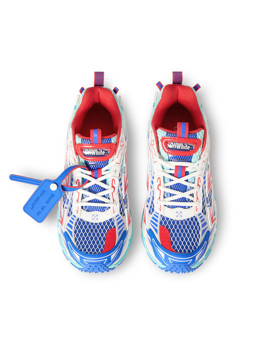 OFF WHITE Be Right Back Fishnet Sneakers FIERY RED - COBALT BLUE OMIA295S26FAB004