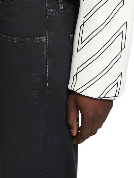 OFF WHITE Half Arrow Slim Relaxed Pants BLACK 44XCE04JS26F003