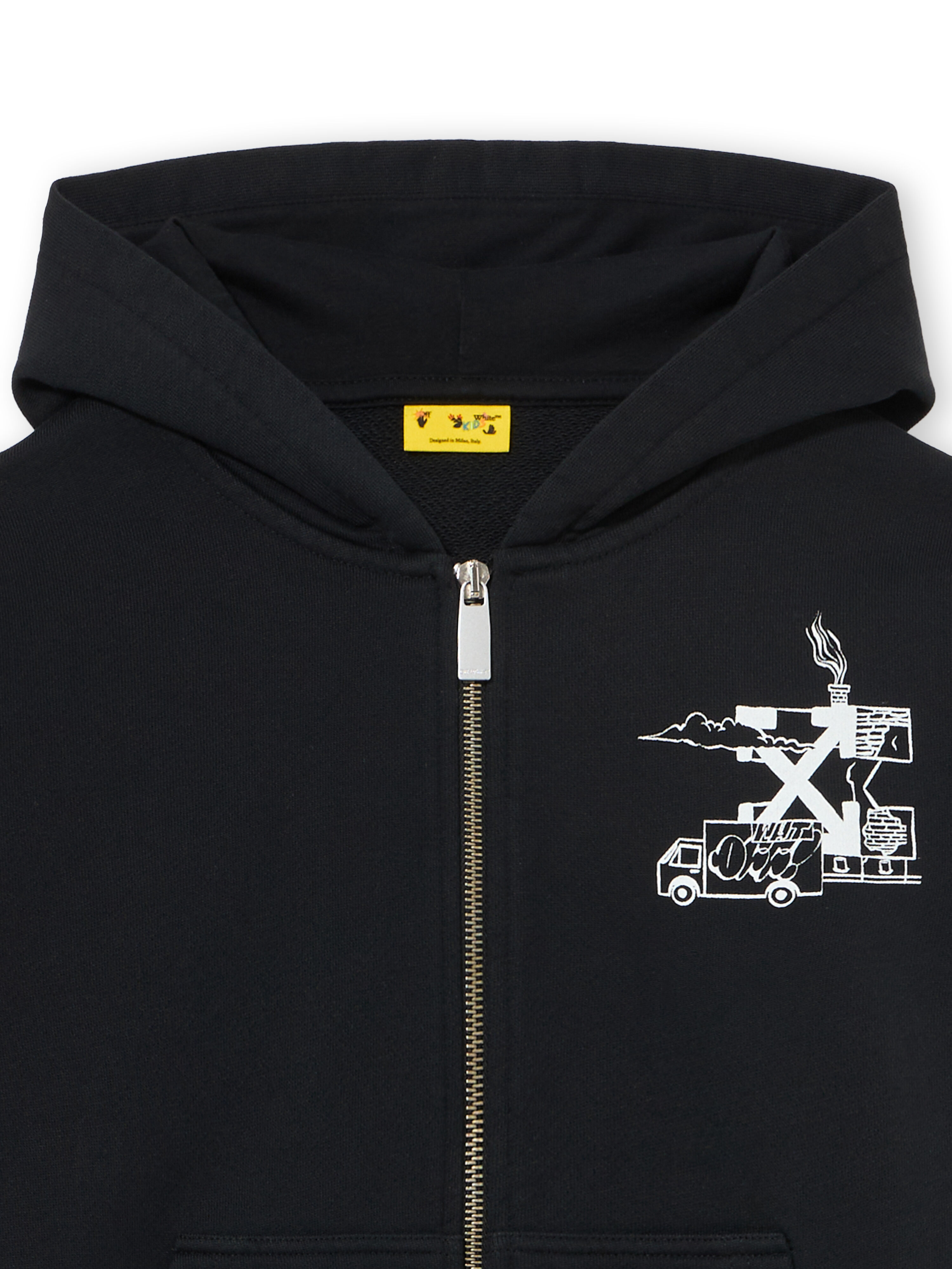 Graffiti Zip-Up Hoodie in BLACK | Off-White™