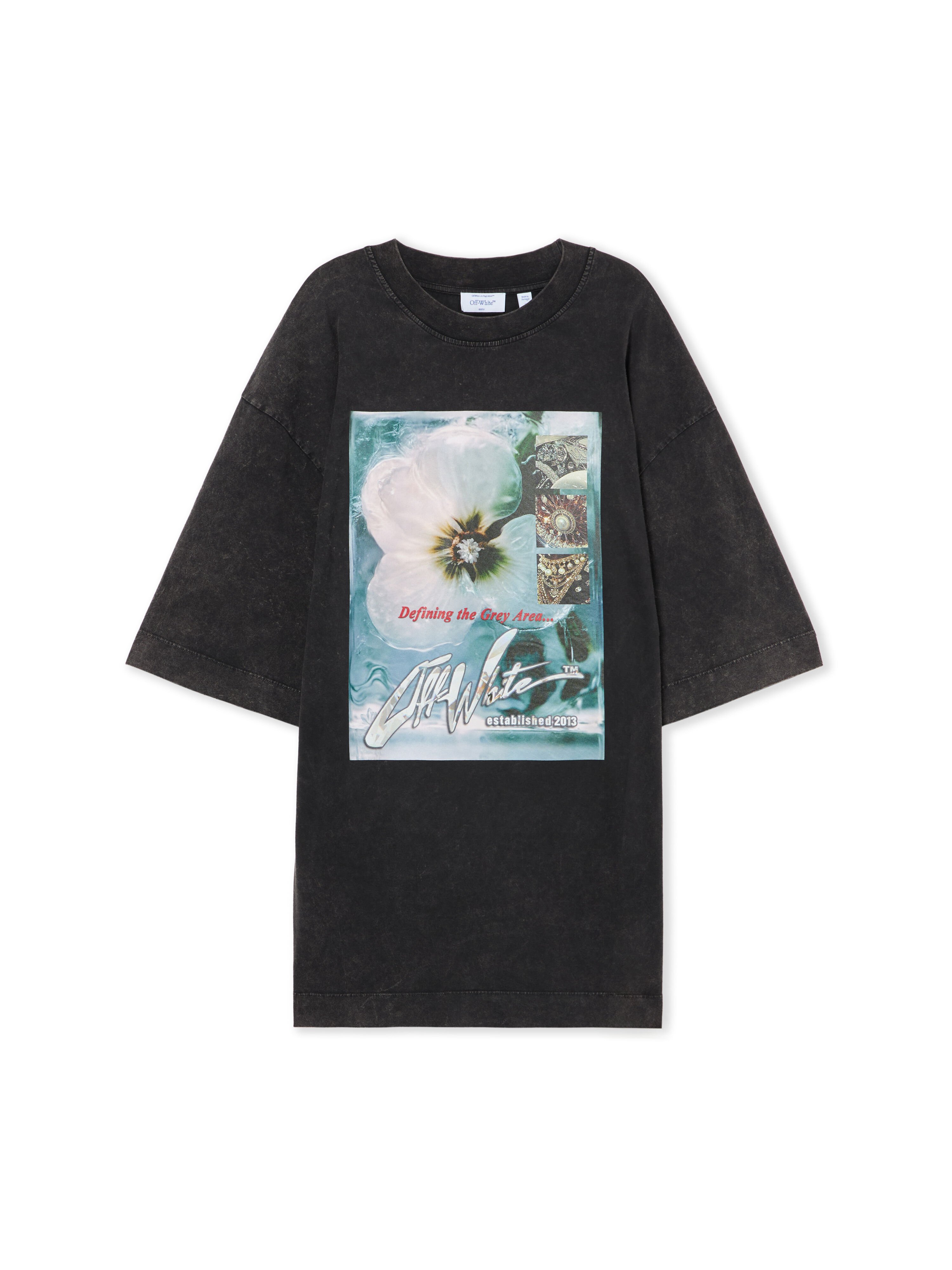 OFF WHITE Over T-shirt Dress Marble Black-White 2DH00AS26JER001