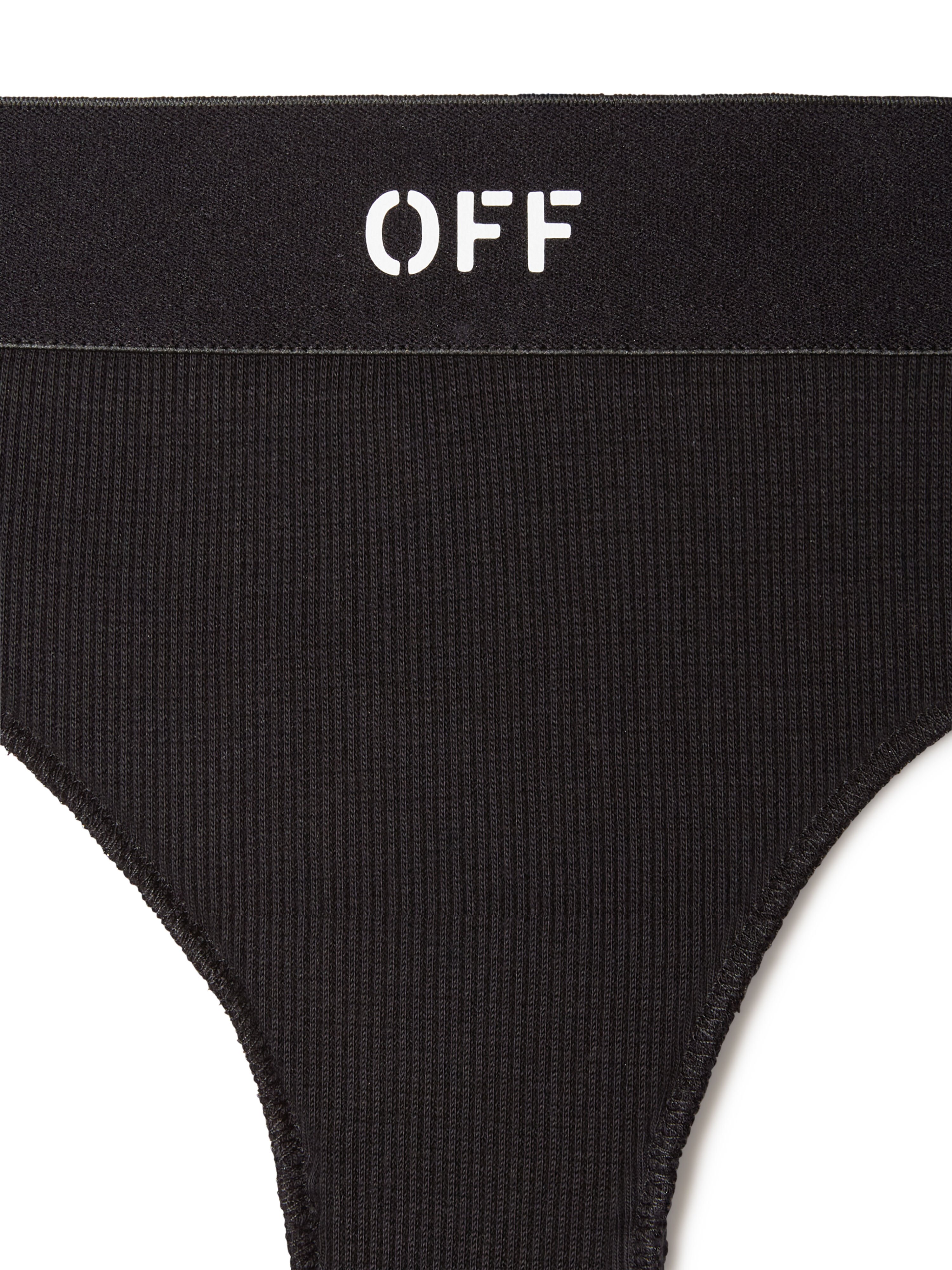 OFF WHITE Slip Brasiliana A Coste Con Logo Off Nero/Bianco  OWUC002S25JER001