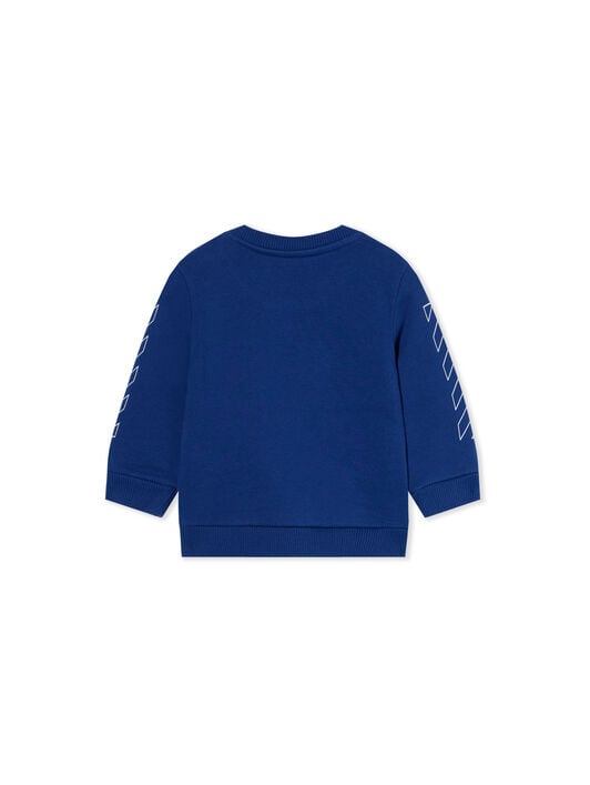 Crackle Logo Crewneck Logo Sweatshirt OFF WHITE Crackle Logo Crewneck Logo Sweatshirt BLUE - WHITE OBXC001F25FLE005