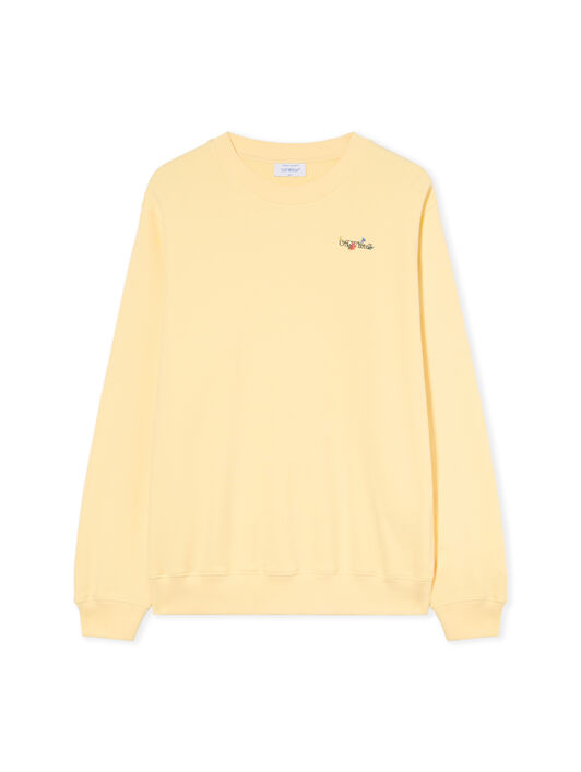 OFF WHITE Arrow Glass Flower Crewneck Logo Sweatshirt DOUBLE CREAM-BLACK OWBA055F25FLE001