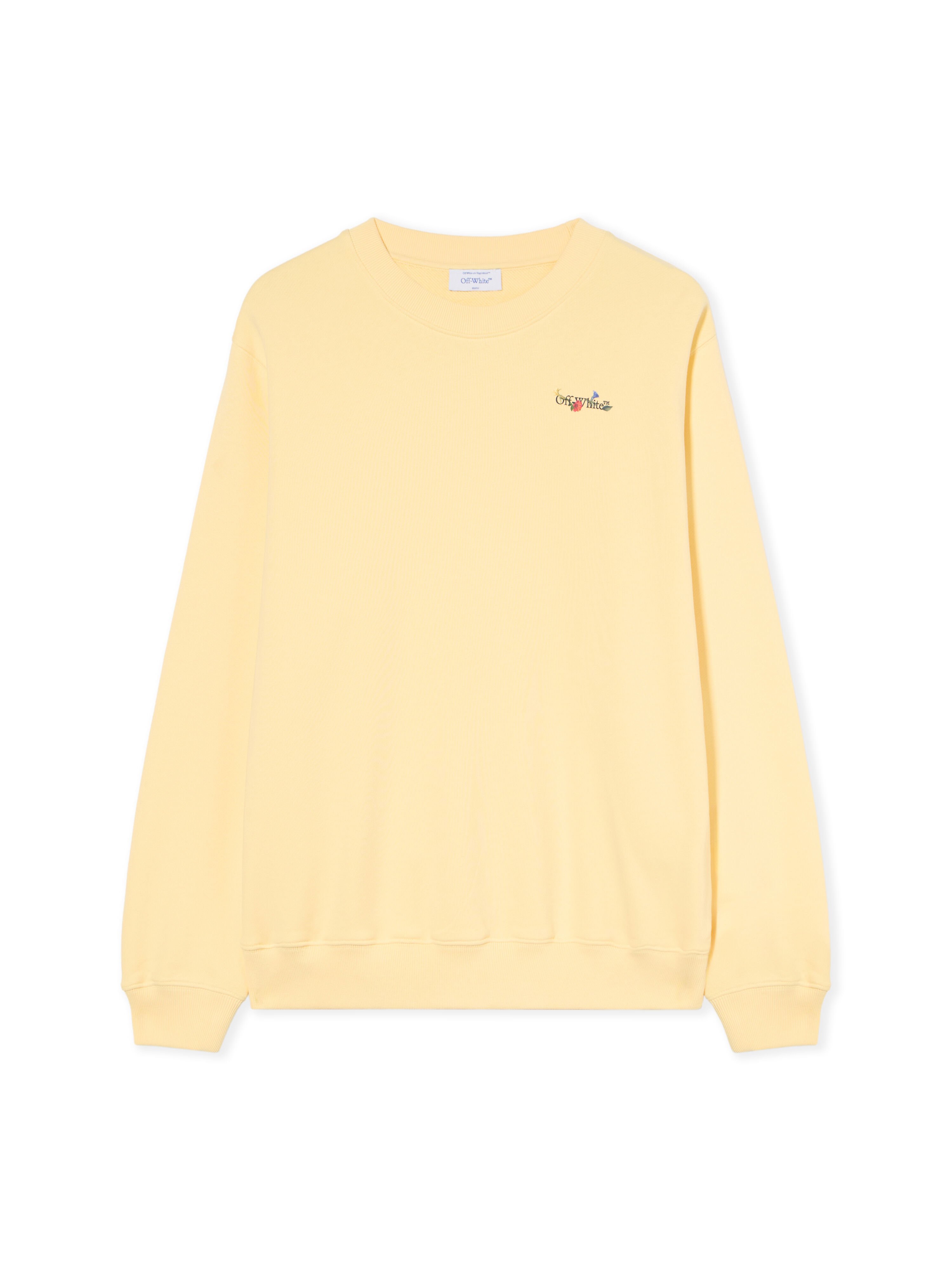 OFF WHITE Arrow Glass Flower Crewneck Logo Sweatshirt DOUBLE CREAM-BLACK OWBA055F25FLE001