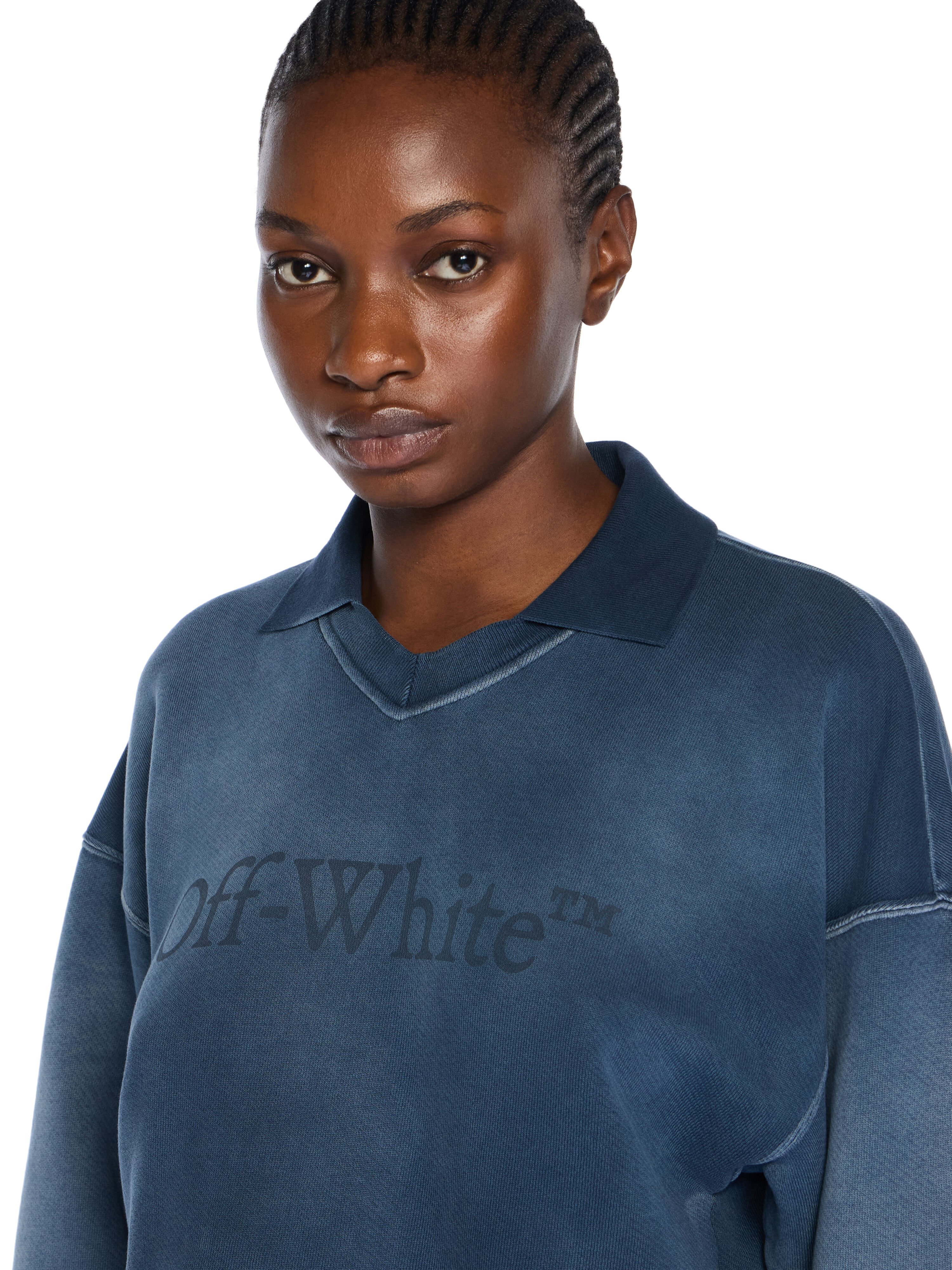 Laundry Crop Polo Logo Sweatshirt OFF WHITE Laundry Crop Polo Logo Sweatshirt SPRAY D. SAPPHIRE - SPRAY D. SAPPHIRE OWBA07BF25FLE004