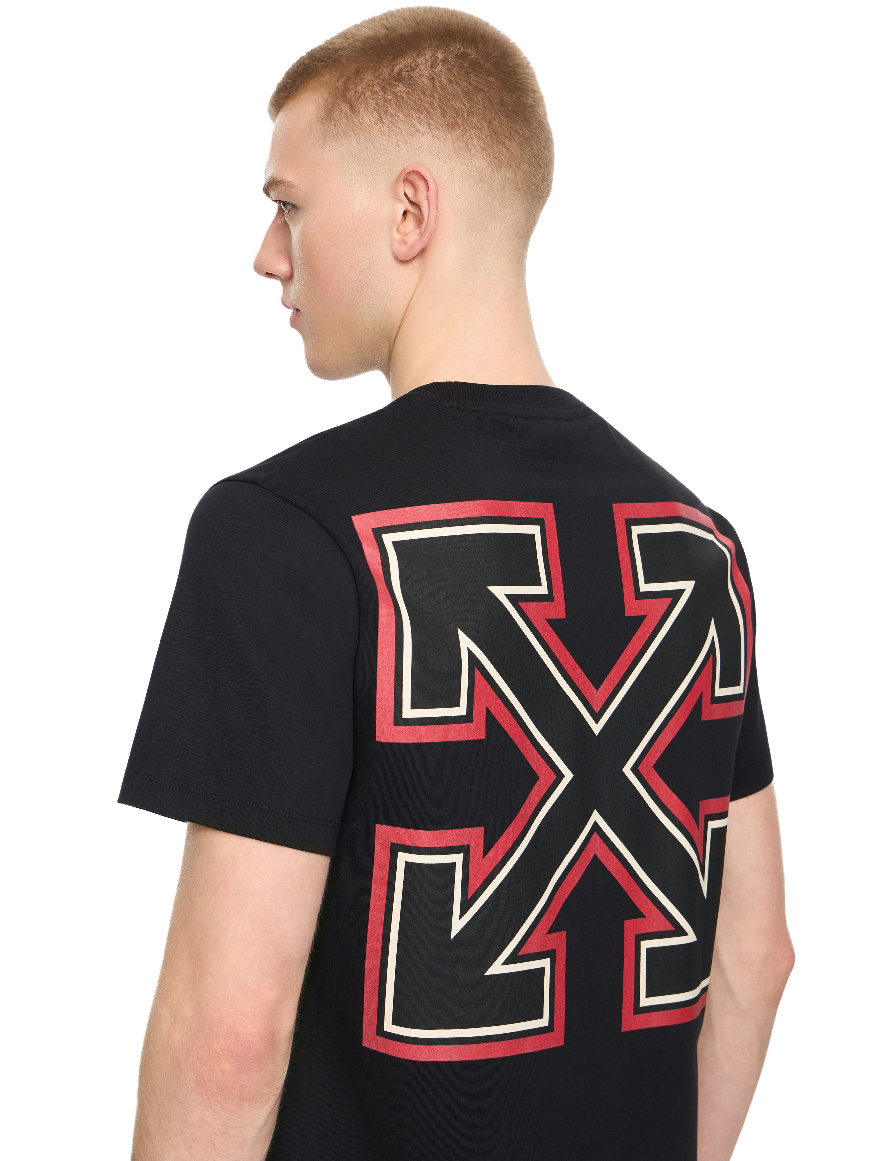 OFF WHITE Off-White™ c/o AC Milan Arrow Slim T-Shirt BLACK RED 44MAA027G25J00O