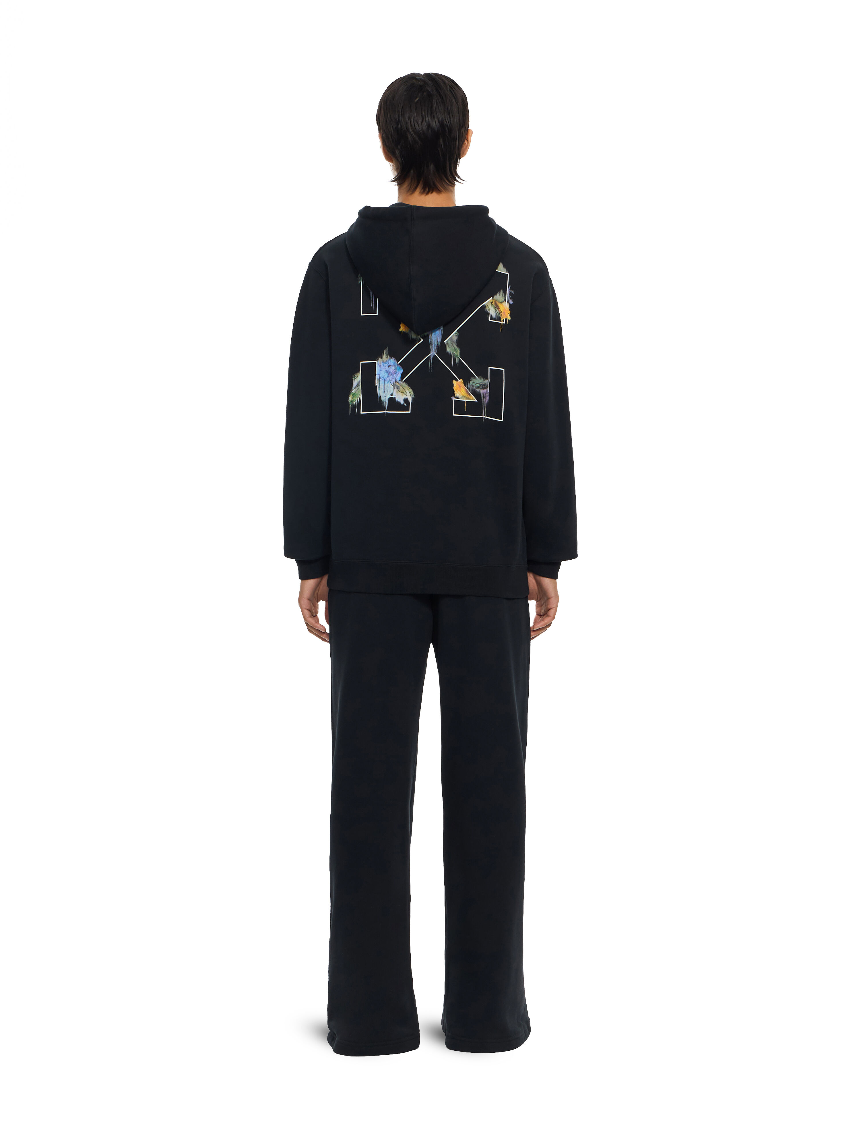Embroidered Arrow Out Flower Hoodie OFF WHITE Embroidered Arrow Out Flower Hoodie Black Balsam Green 2FE00509T