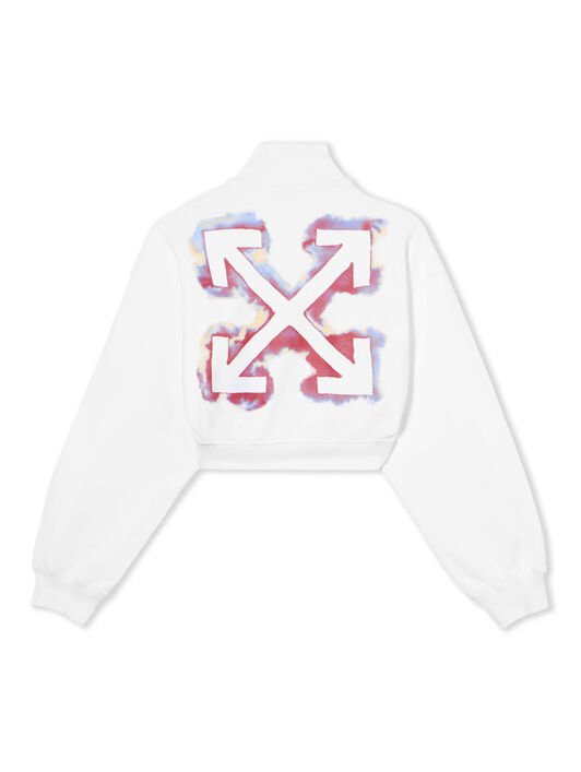OFF WHITE Water Arrow Crop Zipup WHITE-RED DAHLIA OWBE006F25FLE001
