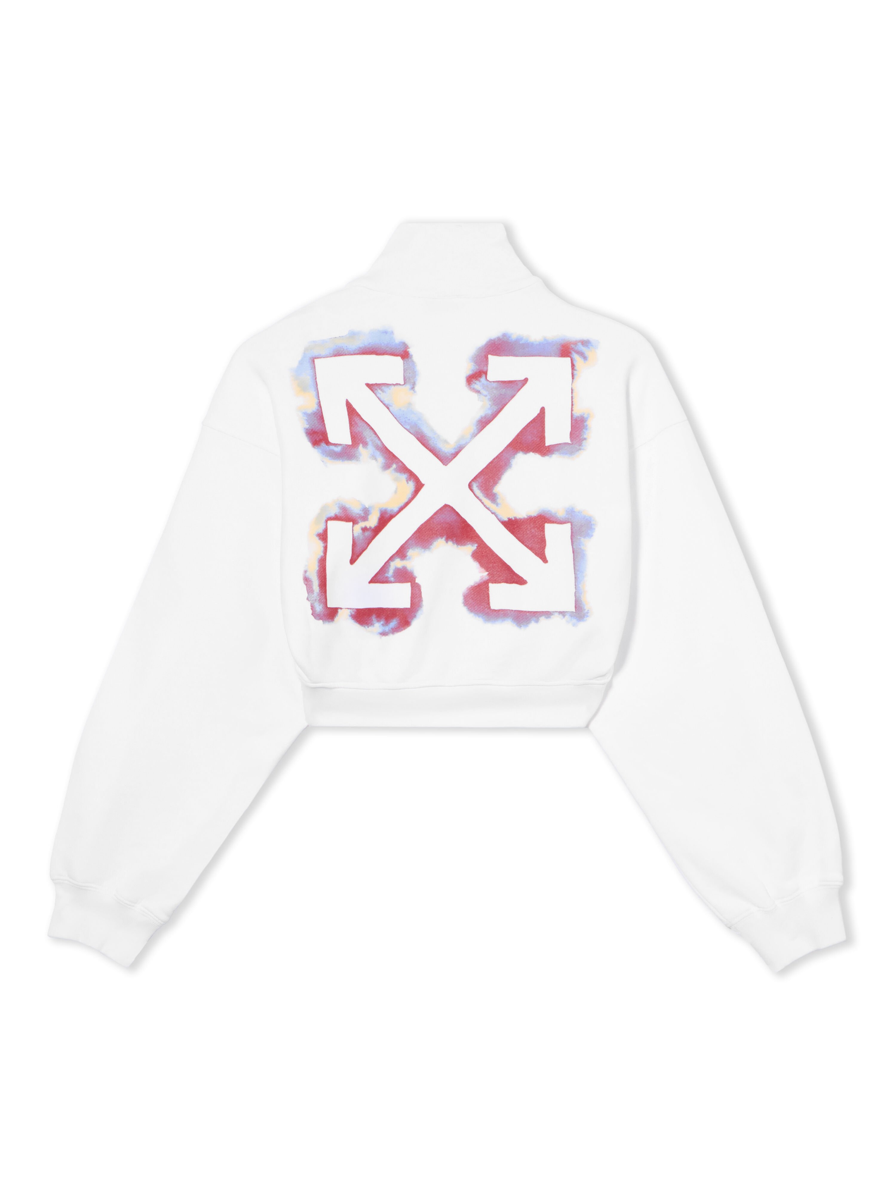OFF WHITE Water Arrow Crop Zipup WHITE-RED DAHLIA OWBE006F25FLE001