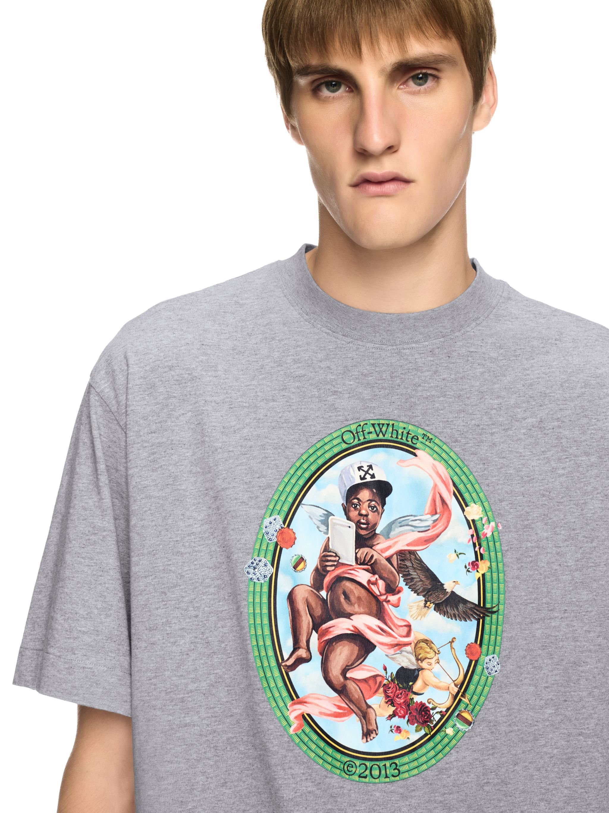 OFF WHITE Gray Fresco T-Shirt GREY OMAA120S25JER002