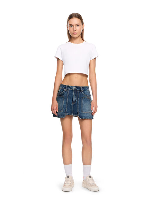 LAB L/AB Basic Ribbed Logo T-Shirt Bright White LABF2639A00012T