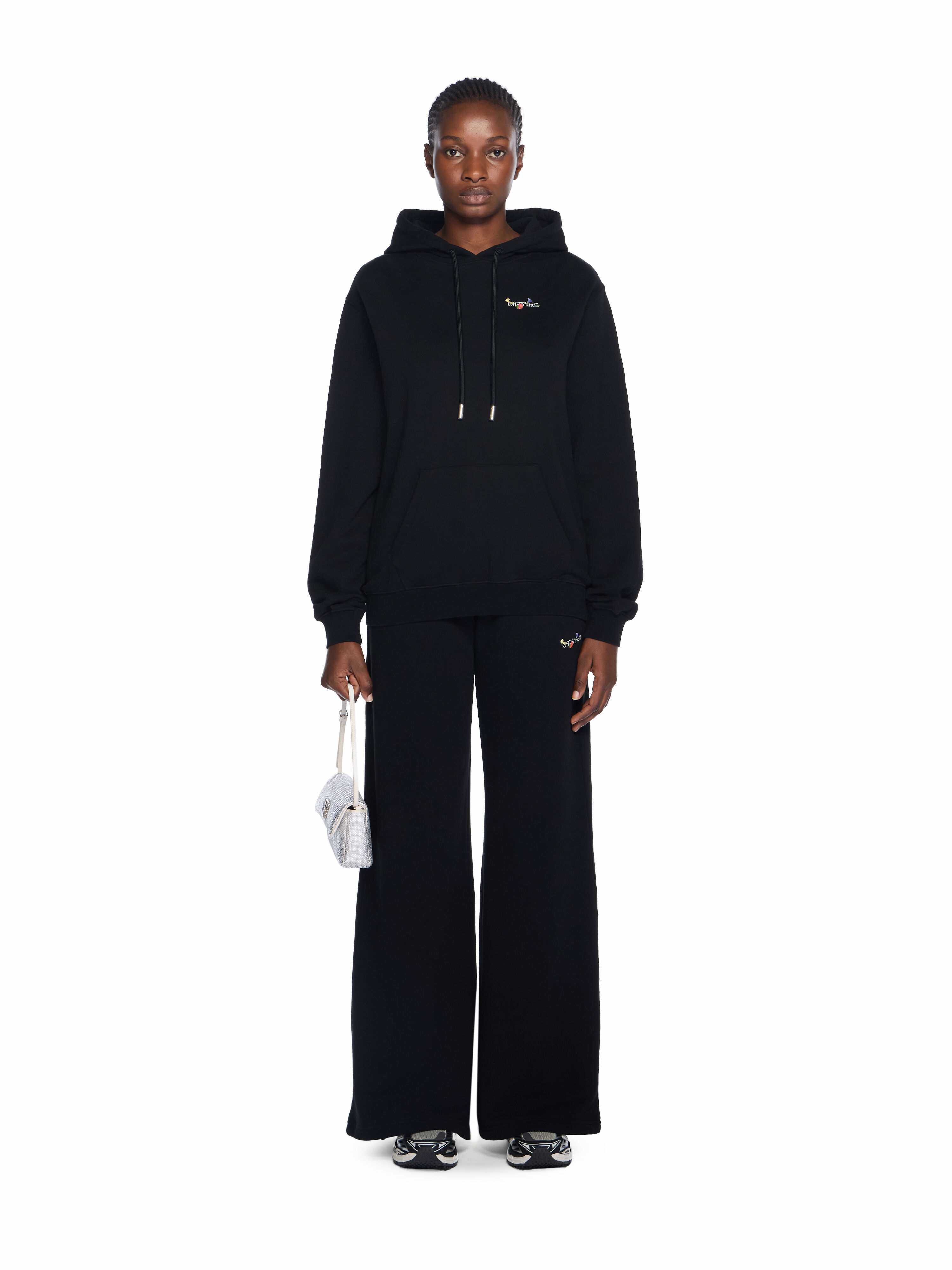 Arrow Glass Flower Logo Hoodie OFF WHITE Arrow Glass Flower Logo Hoodie BLACK - WHITE OWBB064F25FLE001