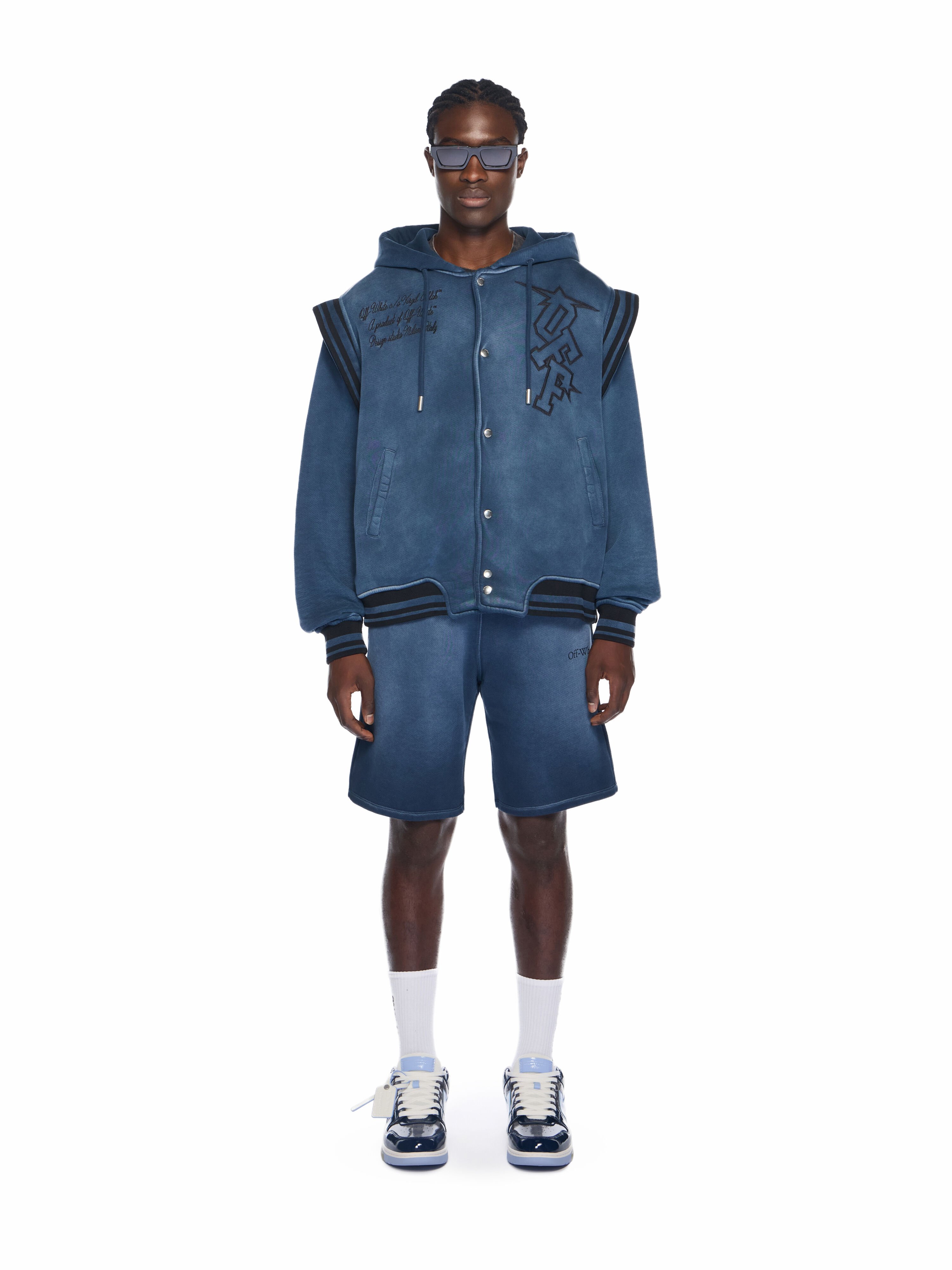 OFF WHITE Laundry Diag Sweatshorts VINTAGE DARK SAPPHIRE - VINTAGE DARK SAP OMCI013F25FLE009