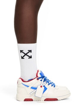 OFF WHITE Out Of Office Bubbly Arrow Sneakers WHITE - COBALT BLUE OMIA189S26LEA009