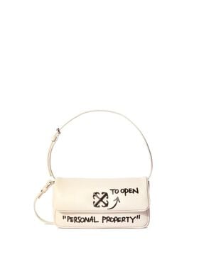OFF WHITE Weiãÿe Jitney 0.7 Quote Schultertasche DUST - BLACK OWNN18BC99LEA001