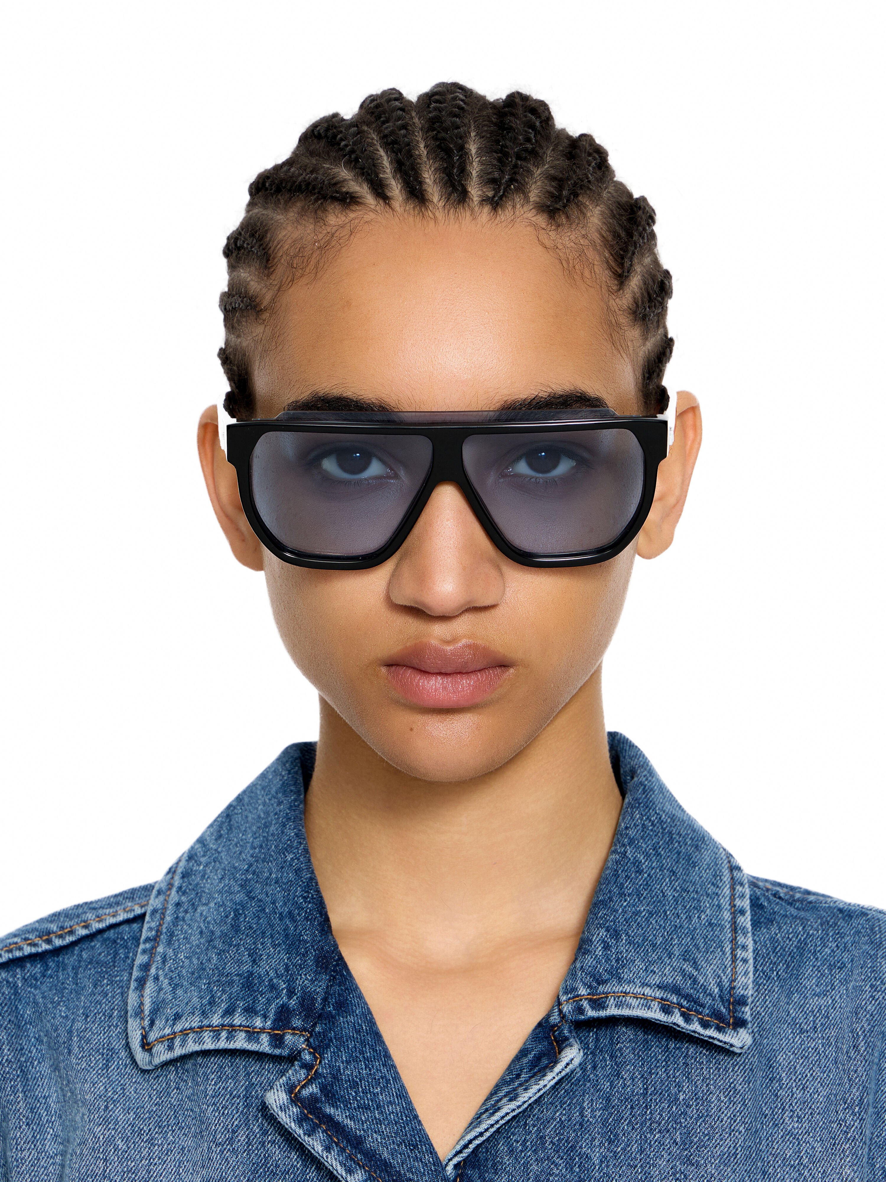 OFF WHITE Earth Light Blue Lens Sunglasses Shiny Black OW10491045133