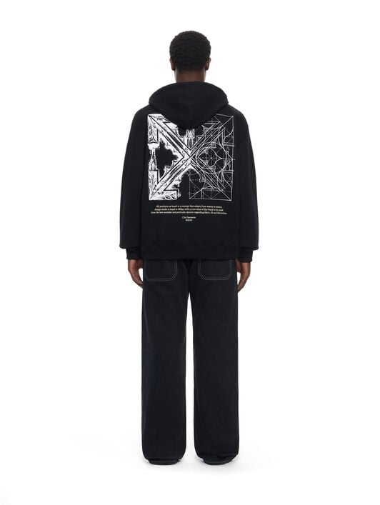 OFF WHITE Milano City Garments Skate Hoodie BLACK 44MBB085S26F01H