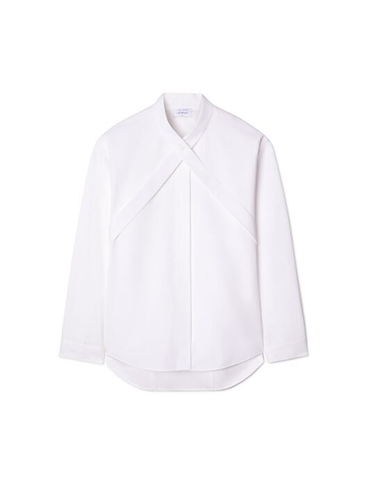 OFF WHITE Poplin Cross Over Shir WHITE OWGE017F24FAB001