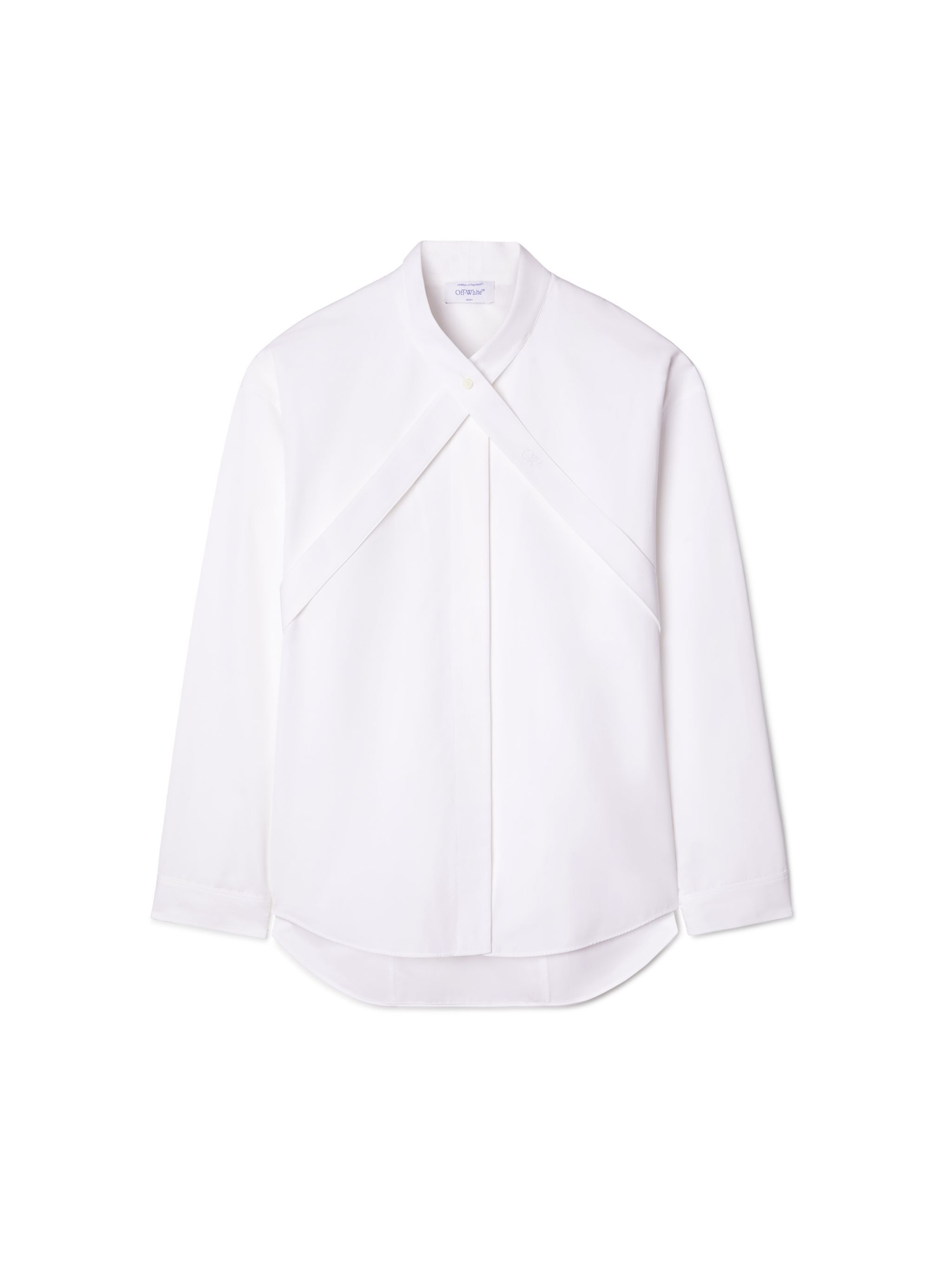 OFF WHITE Poplin Cross Over Shir WHITE OWGE017F24FAB001