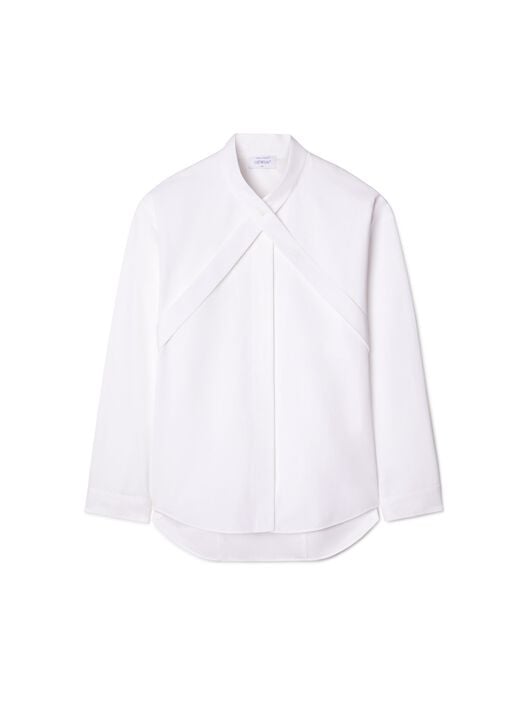 Poplin Cross Over Shir OFF WHITE Poplin Cross Over Shir WHITE OWGE017F24FAB001