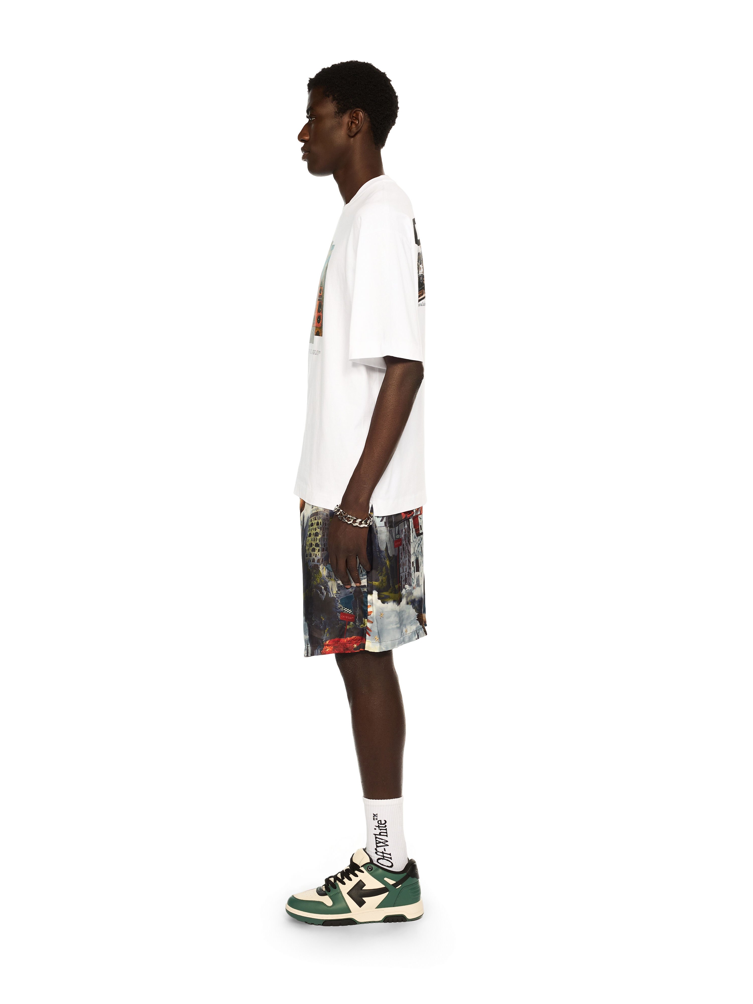 OFF WHITE Train Off Skate Logo Tee WHITE - BLACK OMAA120F25JER004