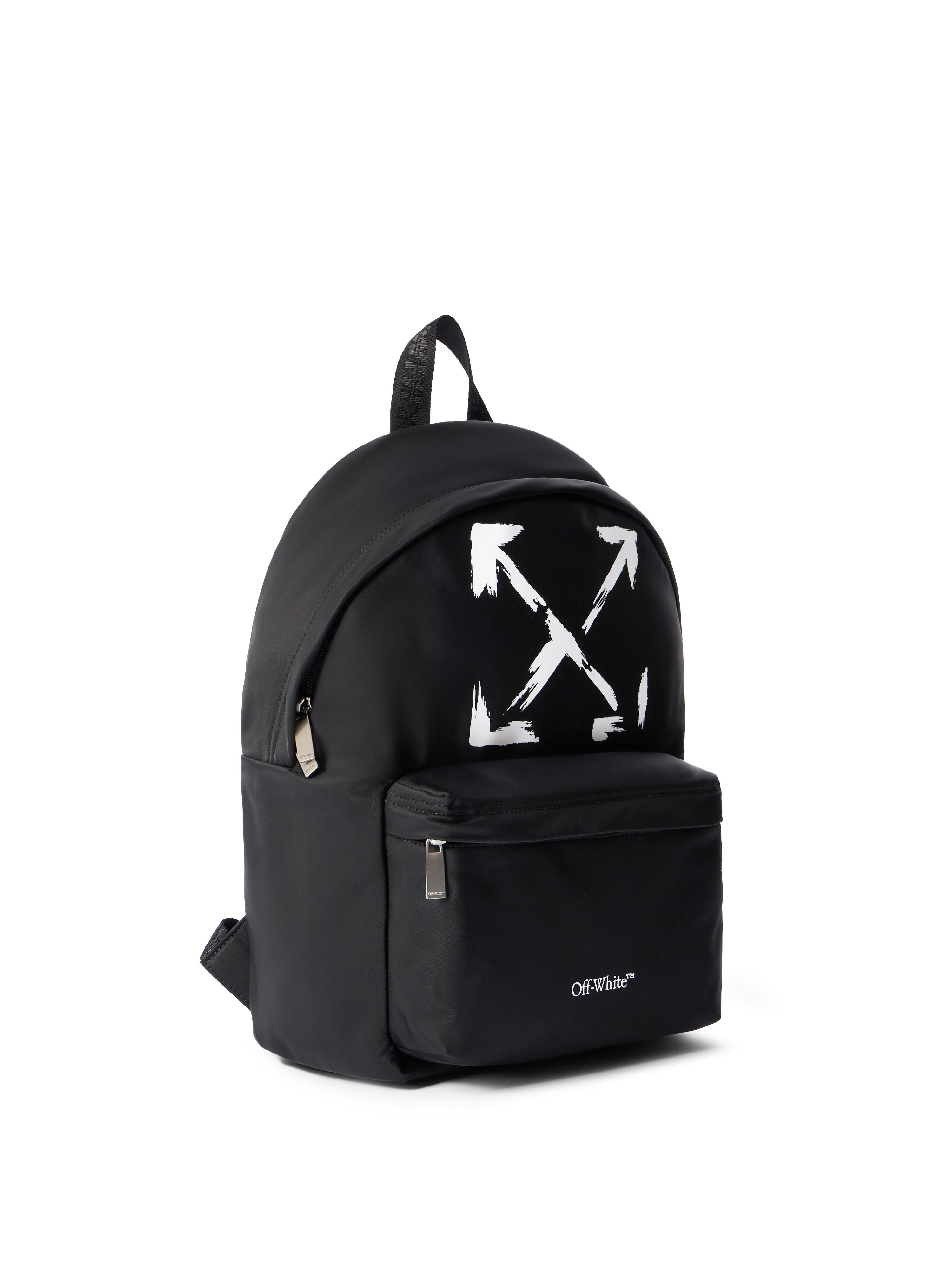 OFF WHITE Arrow Paint Backpack BLACK OBNB001S26FAB001