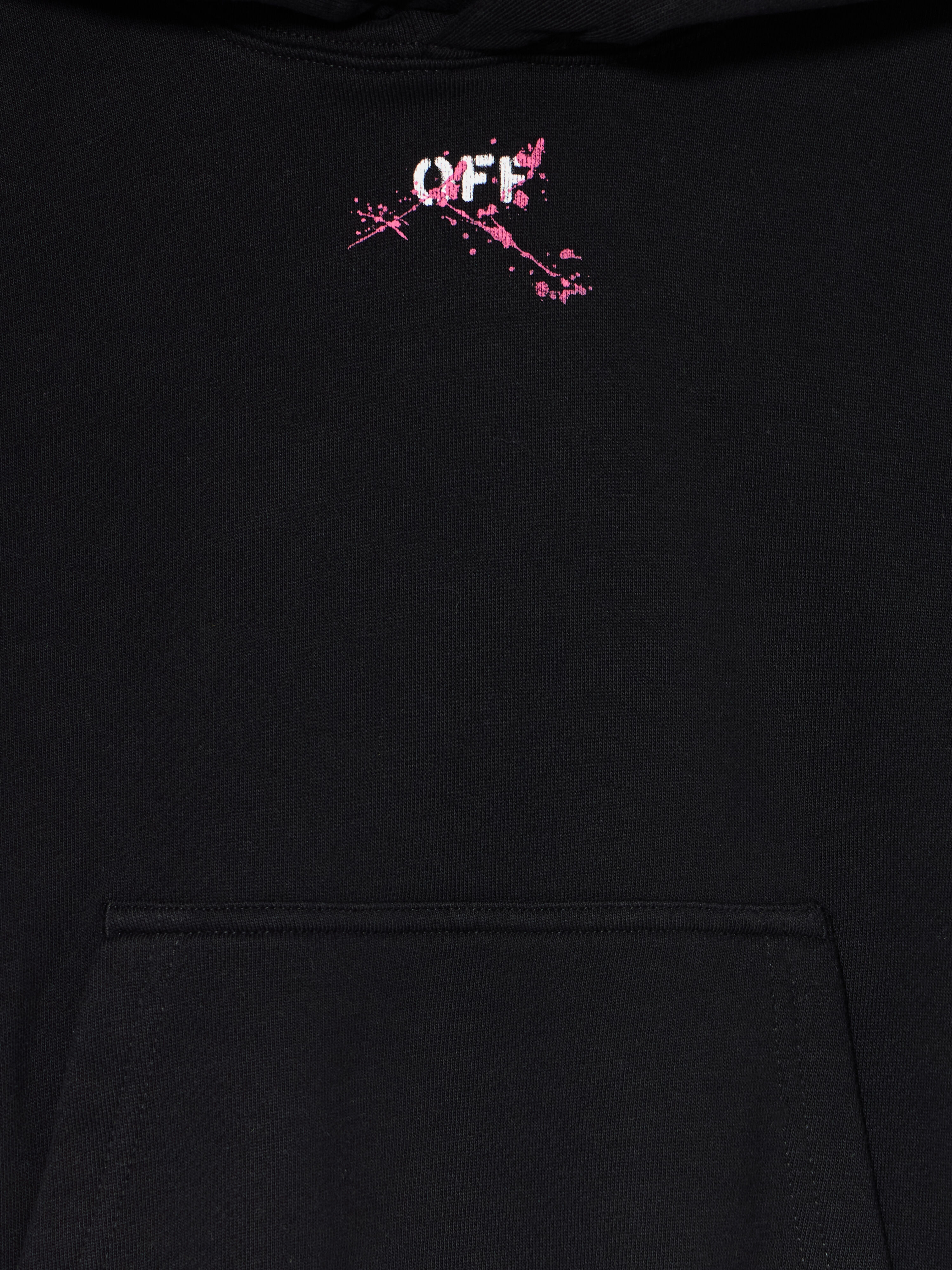 OFF WHITE Diagonal Splat Logo Hoodie BLACK - FUCHSIA OGBB002F25FLE004