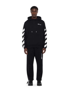 OFF WHITE Ink Arrow Skate Hoodie BLACK - WHITE OMBB085F25FLE00G