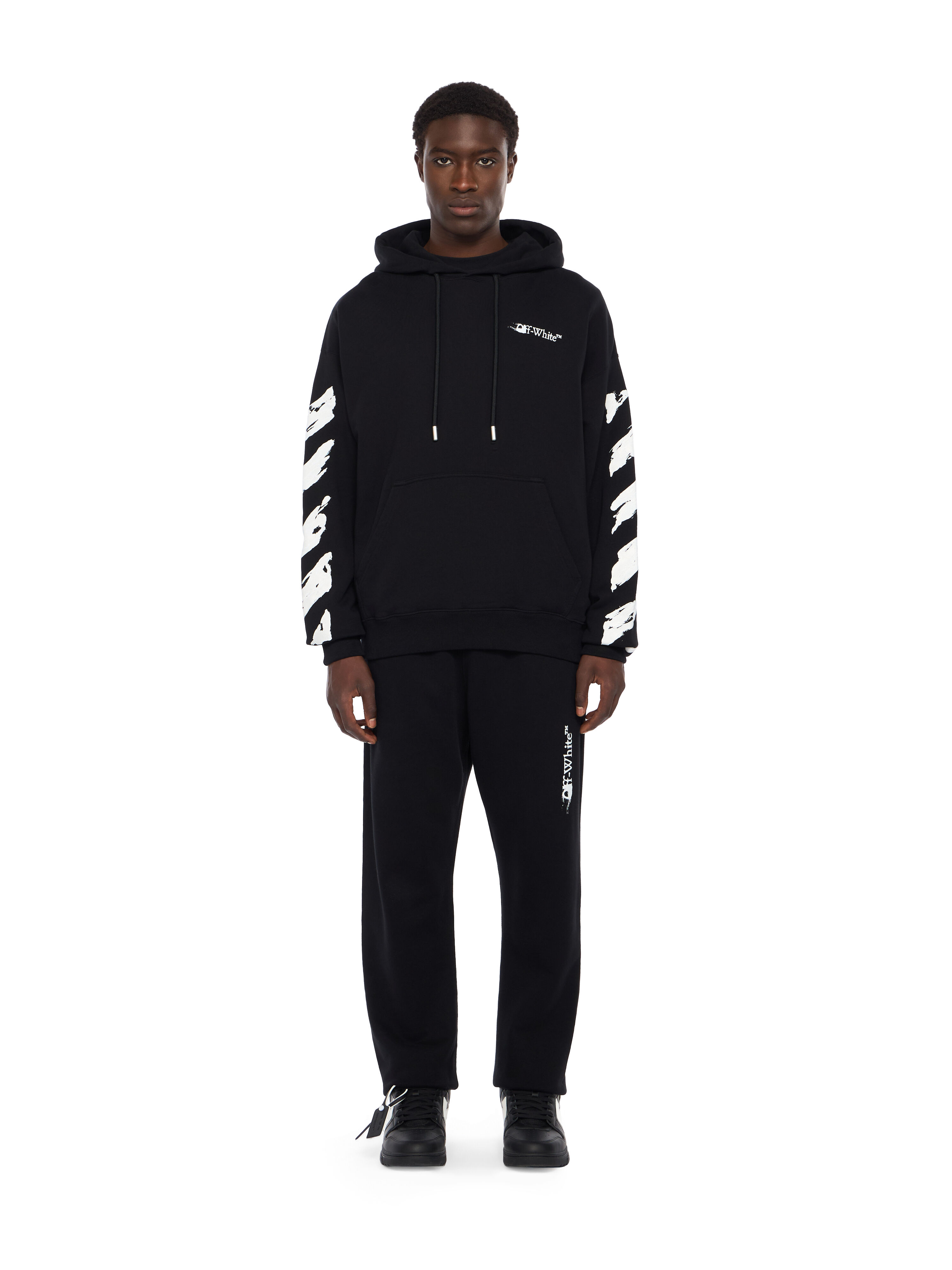 OFF WHITE Ink Arrow Skate Hoodie BLACK - WHITE OMBB085F25FLE00G