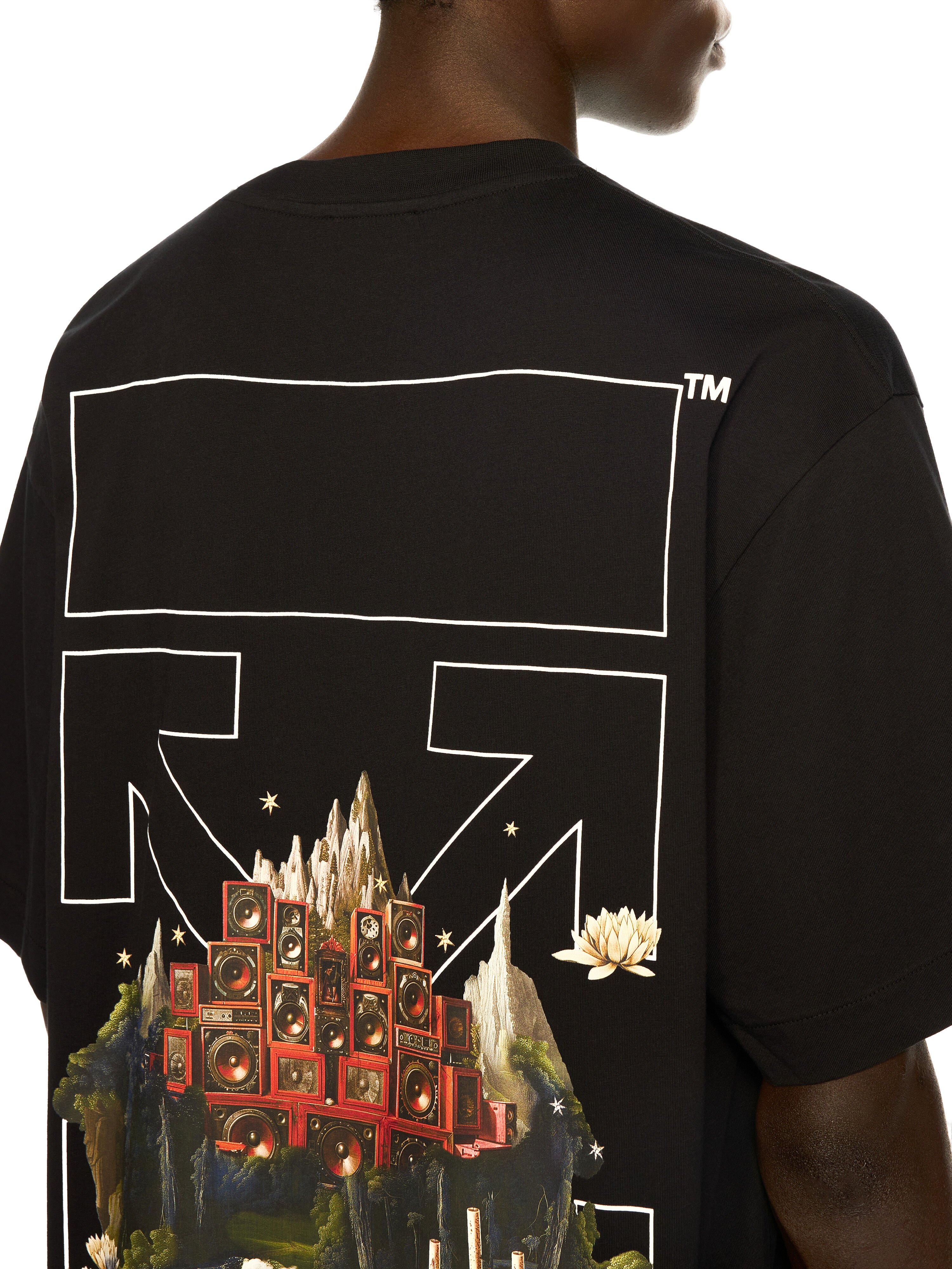 OFF WHITE Landscape Arrow Skate Logo Tee BLACK - WHITE OMAA120F25JER005