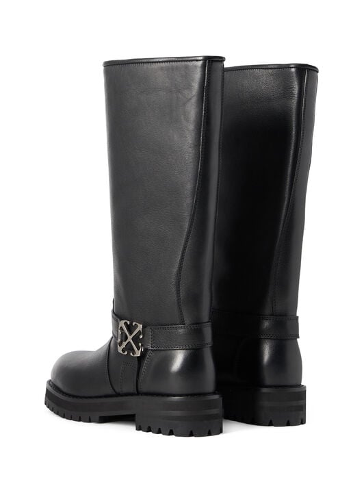 OFF WHITE Off Track High Boots BLACK - SILVER OWIE04OC99LEA001