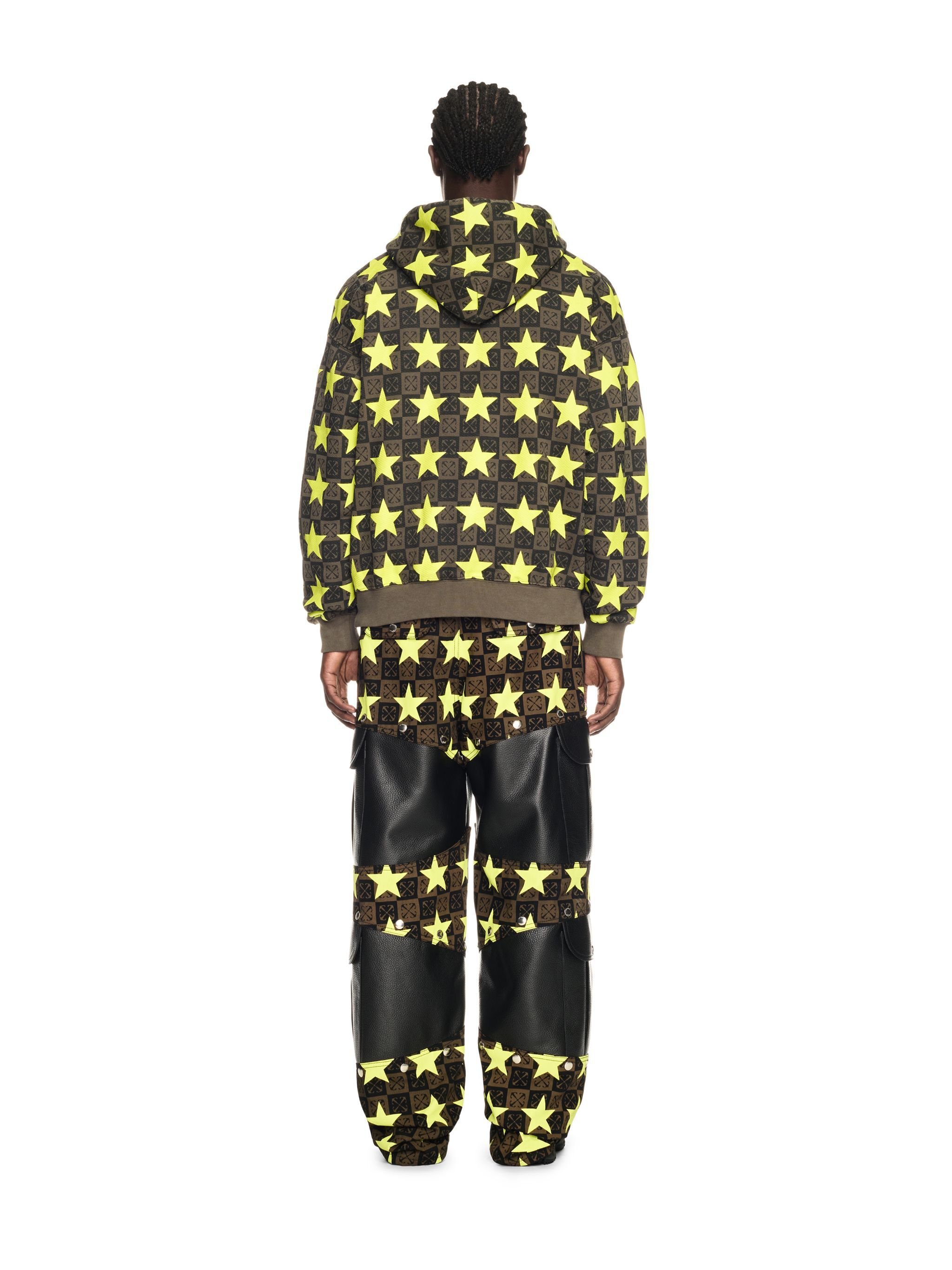 OFF WHITE Stars Ao Skate Hoodie GREEN OMBB085W24FLE005